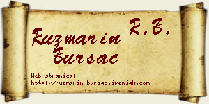 Ruzmarin Bursać vizit kartica